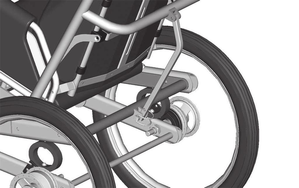 It is particularly dangerous to lift the buggy by the footrest, push bar, lap bar, or armrests. 7.3.3.1 Adjusting the height of the push bar 1) Loosen the clamping lever on both sides.