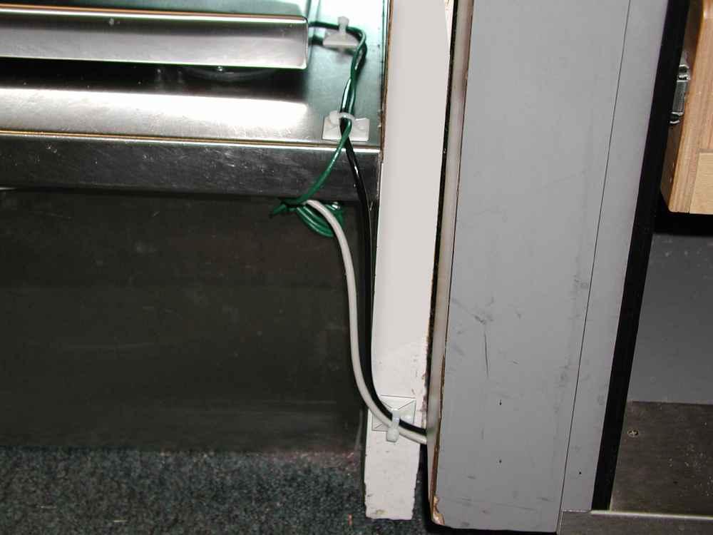 9) Secure All Wiring Use adhesive back pads and tie wraps to secure wiring to the counter surfaces.