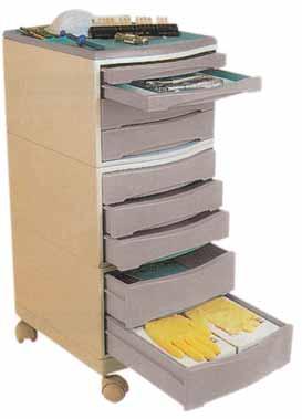 cassettes 70x290xh 45 mm different sizes. Size of trolley: 920x590xh 810 mm Height of drawers: Provided with 4 revolving castors two 8.5, five 5.5, two 2.7 cm.