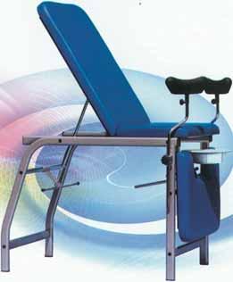 Gynaecological bed is supplied with 2 foam leg holders and stainless steel bowl Ø 32 cm. Maximum load: 130 kg - Weight: 36 kg.