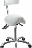 Plastic base with foot. 27953 STOOL - gray Washable padded simulated leather seat Ø 31 cm. Height adjustable 54-66 cm. Plastic base with 5 castors.