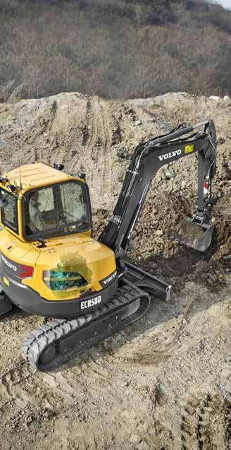 Powered to perform Introducing the Volvo ECR58D, a compact short swing radius excavator that delivers a powerful, efficient performance.