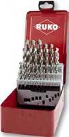 of twist drills din 338 type fo 1,0 up to 13,0 in increments of 0,5 in steel case 19piece