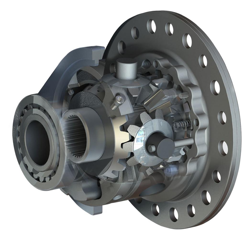 LOCKING SIDE GEAR Forged alloy steel side gear with dog teeth splines to prevent the gears from jumping out under load.