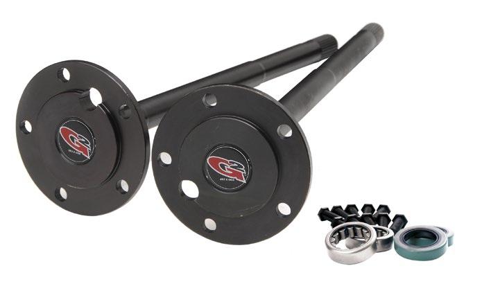 AMC 20 ONE-PIECE AXLE KITS Forged as one-piece flanged axles for added reliabilty and strength, this kit replaces the traditional two-piece axle found in early Jeeps that tend to fail.