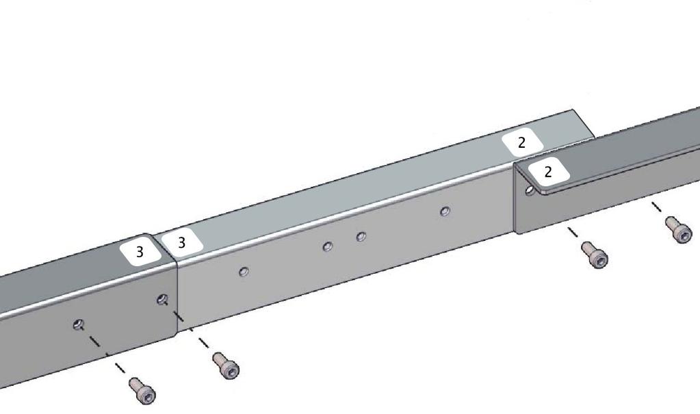 4.2.4 Mounting the Right Side Back Center Crossbar # Description Qty 01 Pre-assembled Leg (1, 2 & 3) 3 04 Right Back Center Crossbar (Labelled 2 & 3) 1 09 Bolts 4 12 Large