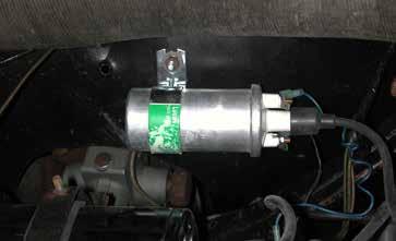 If an S.U. replacement fuel pump has been installed and uses a positive ground diode then simply reverse the diode wires. This will require that the fuel pump be removed.