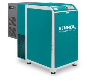 RSKF 11.0 RSKF 45.0 with attached refrigeration dryer, variable speed control, electronic control RENNERtronic and pre-filter frame RSKF 11.0 45.