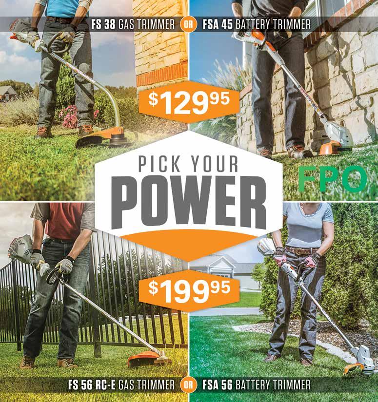 STIHL Trimmers STIHL Trimmers GASOLINE S BATTERY S Batteries, chargers, and accessories sold separately.
