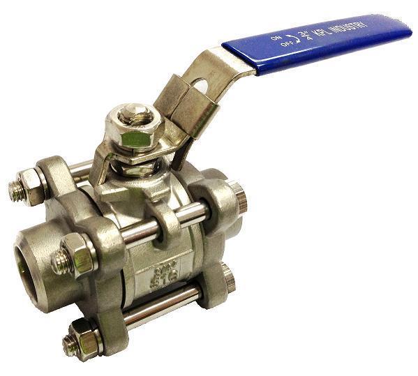 Pressure (Bar) 3 PC FULL BORE BALL VALVE 3 PC FULL BORE 1000PSI STAINLESS STEEL BUTT WELD END BALL VALVE Feature: 3 PC Body Full Bore, Quarter turn operation Size: 1/4 4 (DN6-100) Working Pressure: