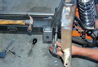 13) The Swaybar block was bolted to the crossmember on the bottom, and when it was in