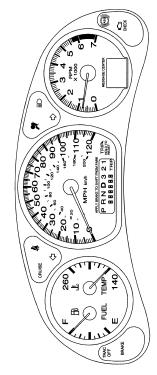 Instrument Panel Cluster A B C D (3400 V6 Engine Cluster, LS Models) Your vehicle s instrument panel is equipped with this cluster or one very similar to it.