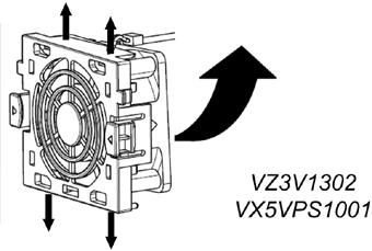 com For ATVRU75N4: reference: VZ3V1302 For ATVRD15N4: reference: VX5VPS1001 2 Remove the fan from the regenerative unit: