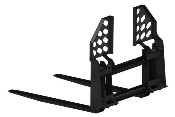 Ideal for moving materials around the job site. Designed for moving palletized, equal loaded and strapped materials only. Adjustable forks allow you to make adjustments from 8" to 47" wide.