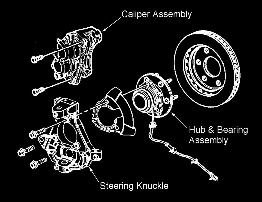 5) Pull the halfshaft out of the hub and through the lower control arm opening. Be careful not to damage the drive shaft boots. 6) Repeat steps 3 through 5 for the other side.