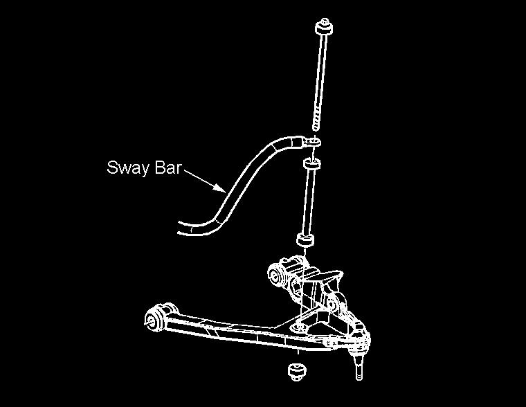 13) Attach the sway bar to the lower control arm with the new end link assemblies (from kit 860180) and the original bushings. See illustration #14.