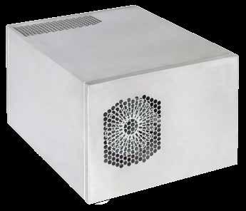 Top-mounted cooling units 4 W Specification: Housing material: steel sheet/stainless steel Color: RAL 735 Refrigerant: R134a Protection degree: Cabinet air circuit: IP54 Ambient air circuit: IP24