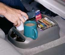 mugs Fits securely on the floor or seat of any vehicle Storage area for coins, miscellaneous items and a removable bin for 7 CDs or 6 cassettes 5138 6 each 17.4 x 11.5 x 16.2 1.87 9.29 lbs.