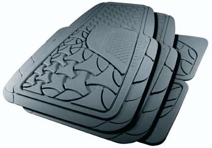 GROUNDBREAKING NEW DESIGNS 7093 Extreme All Season Rubber 4-Piece Mat Set Extreme protection design to trap mud, slush, water, and debris Durable contemporary design with