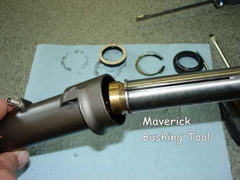 4.3.5. The bushing can now be pulled from the Shock Body using the Maverick Bushing Tool.