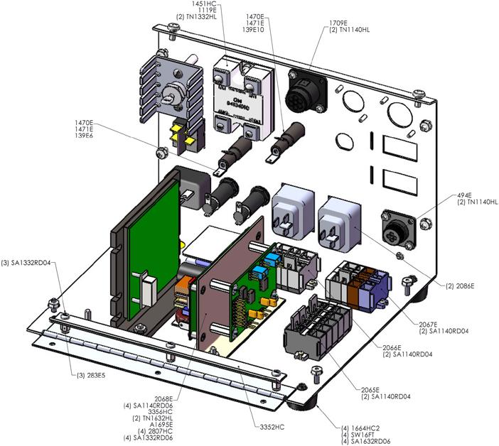 230VAC controller with 90VDC motor (continued) Diagram 6: Chassis, 230VAC, 90VDC motor Parts shown in Diagram 6: Part No. Description Part No.