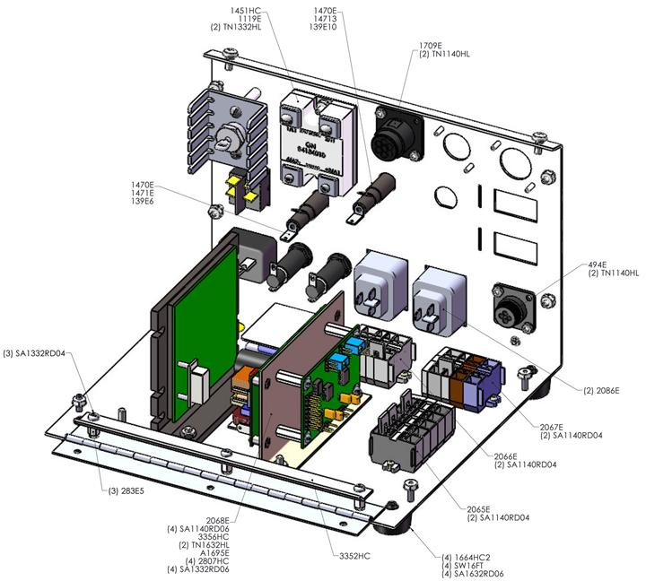 230VAC controller with 180VDC motor (continued) Diagram 9: Chassis, 230VAC, 180VDC motor Parts shown in Diagram 9: Part No. Description Part No.