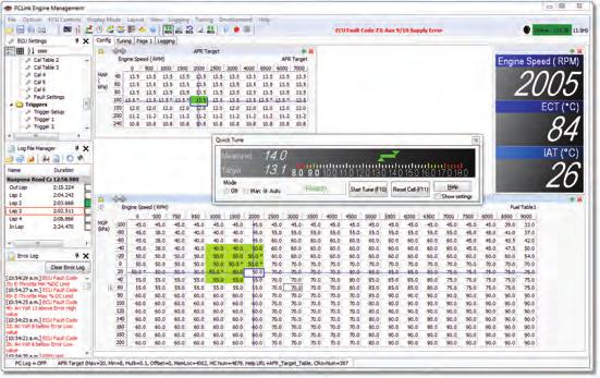 QuickTune Your Fuel Using PCLink, QuickTune is an interactive tuning tool that assists in time efficient fuel tuning.