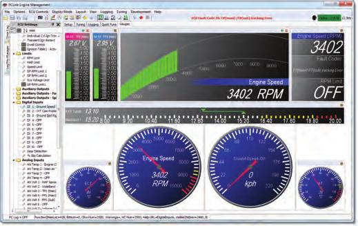 Interactive 3D surface graph Multiple table display Configurable gauges, plotting and runtime values Warnings and Status information All