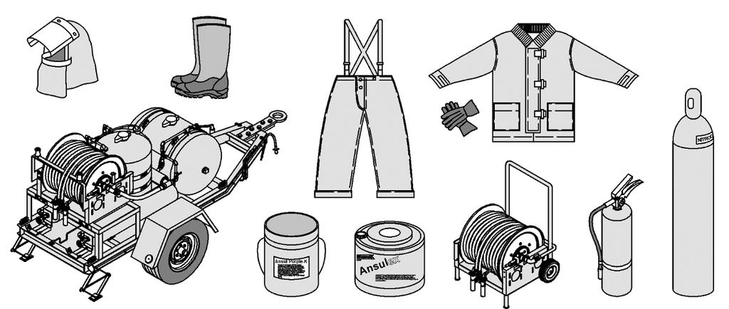 Petroleum Systems and Equipment FIRE SUPPRESSION EQUIPMENT 2-107. Six sets of fire suppression equipment, figure 2-11, are provided with each fuel unit.