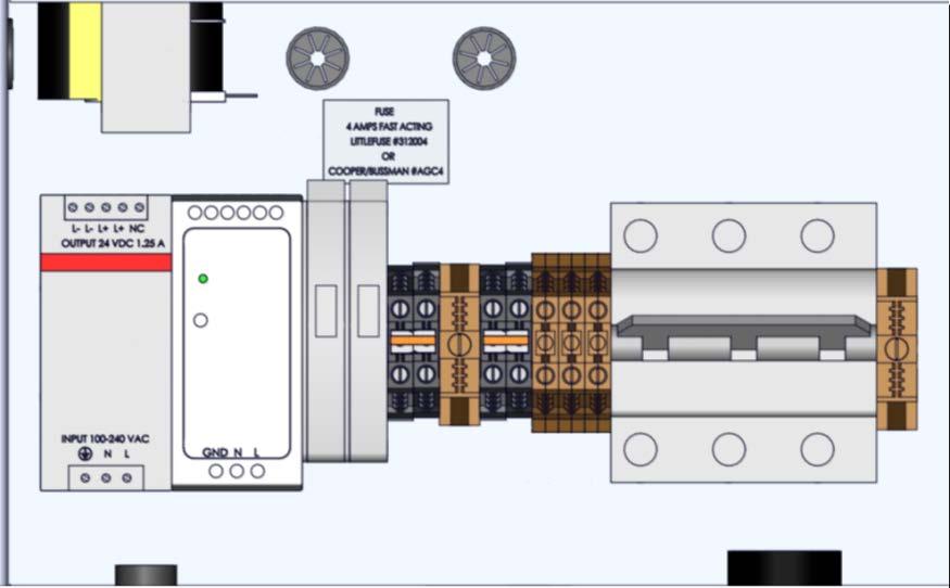 CHAPTER 2 INSTALLATION Figure 2-8: Power Box Location with Cover Closed --WARNING! - The power breaker shown in figure 2-9 does NOT remove power from the terminal blocks.