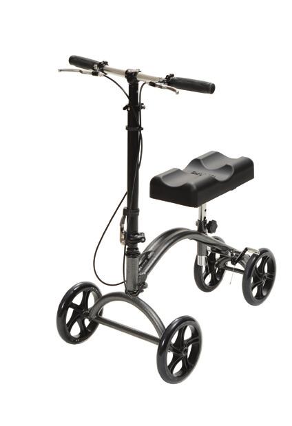 It provides mobility for anyone who has an injury below the knee. The padded cradle supports the injured leg whilst you can manoeuvre the walker with your good leg.