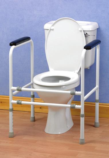 MOBILE COMMODE Ideal for moving from one room to another. Four lockable castors, drop down arms for side transfer.