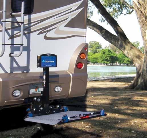 Choose to transport a power chair or scooter on the rear of your RV.