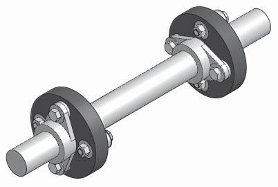 Double coupling/series arrangement uses two couplings separated by a fl oating shaft.