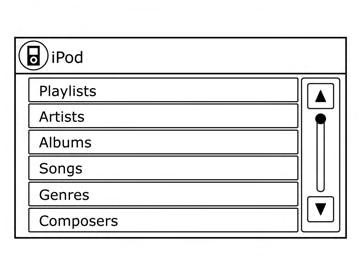 Depending on the ipod model, the following items may be available on the menu list screen. For additional information about each item, refer to the ipod Owner s Manual.