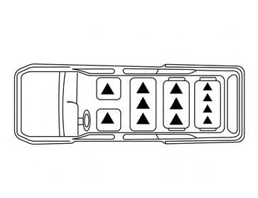 HEAD RESTRAINTS/HEADRESTS LRS2116 2nd and 3rd row seats moved to the rear positions and 4th row removed The 2nd and 3rd row seats have two fore/aft mounting locations.