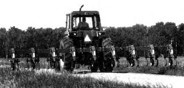 cultivator weight required ballasting of the tractor front end, in order to retain tractor stability.