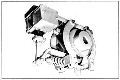 Type CB brakes spring applied electrically released via solenoid. Sizes, 4 ½ to 10, general duty.