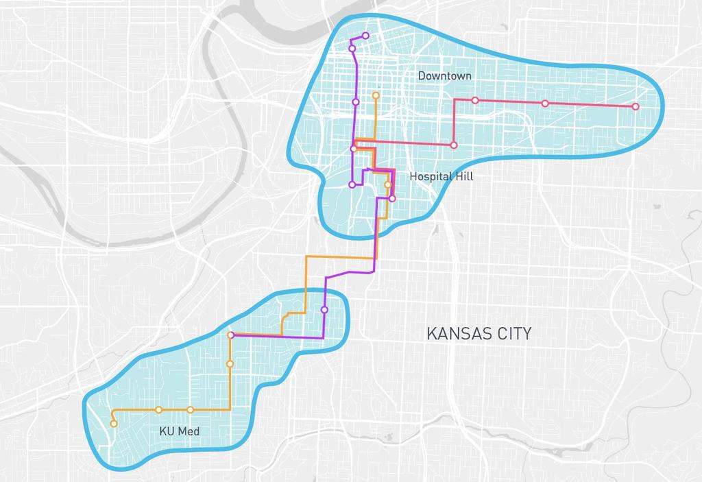 KCATA RIDE KC Pilot: Mar 2016 Mar 2017 KCATA goal: test microtransit solution to bridge two areas where demand does not justify fixed route transit service KCATA partnered with Bridj but provided its