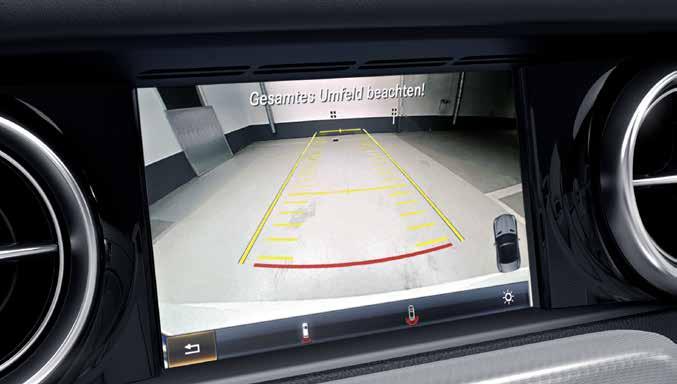 16 Reversing camera. Reverse parking and manoeuvring is much easier and safer using the reversing camera.