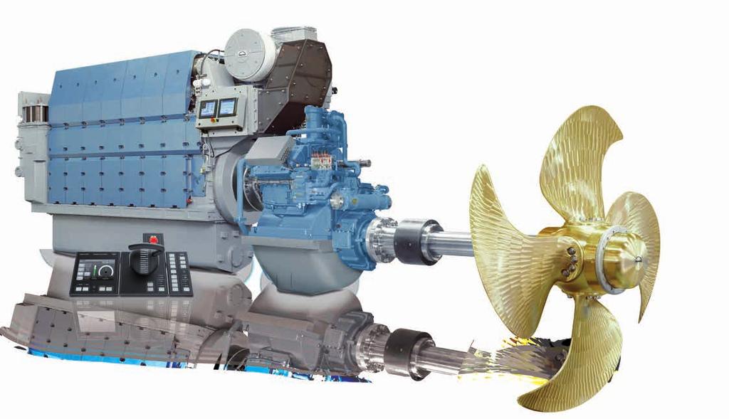 Robust Propulsion Equipment Quality packages tailored and integrated Main engines Propulsion control systems Propellers This is maximised efficiency with due respect to con- MAN Diesel & Turbo is