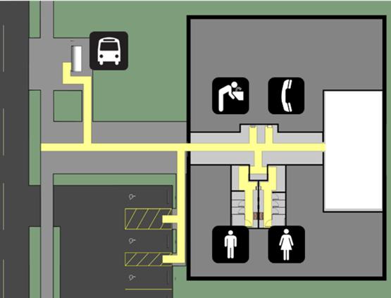 Path of Travel The primary accessible Path of Travel (POT) includes the following elements serving the area of alteration: A primary entrance to the building or facility