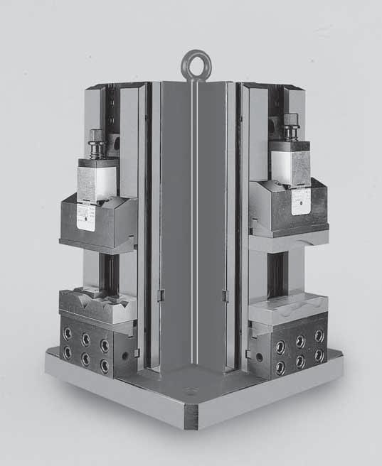 VS-Tt modular vertical clamping systems Vertical clamping system complete with: 4 clamping equipment Tt 1 cross cube 4 pair of AK parallels 4 covers for protection of the screws 4 rigid slide-ways 4