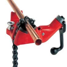 Bench Chain Vices Rugged cast-iron base. Hardened alloy steel jaws. Handy pipe rest, and bender. Capacities of 1/8 through 8.