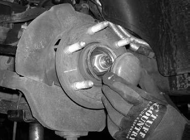 Special note: During the removal of the CV axle, take special care not to damage the threads of the CV axle or the CV axle dust boot.