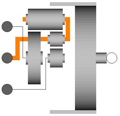 Modelling of any planetary gear Every planetary gearbox can be modeled with the two base components PlanetRing, PlanetPlanet Example: