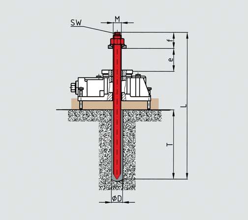 and split stud) Note: Specify dimension e (thickness of machine leg) in your der sht e long e Hole Clamping fce* RK M d SW L l from to L l from to L1 n D T max.