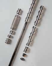 Screws Special features screw geometries The range of screw types offered includes designs for the production of cables from typical thermoplastics such as PE, HDPE, PP,TPU, PA, PVC, Sioplas, Silan,