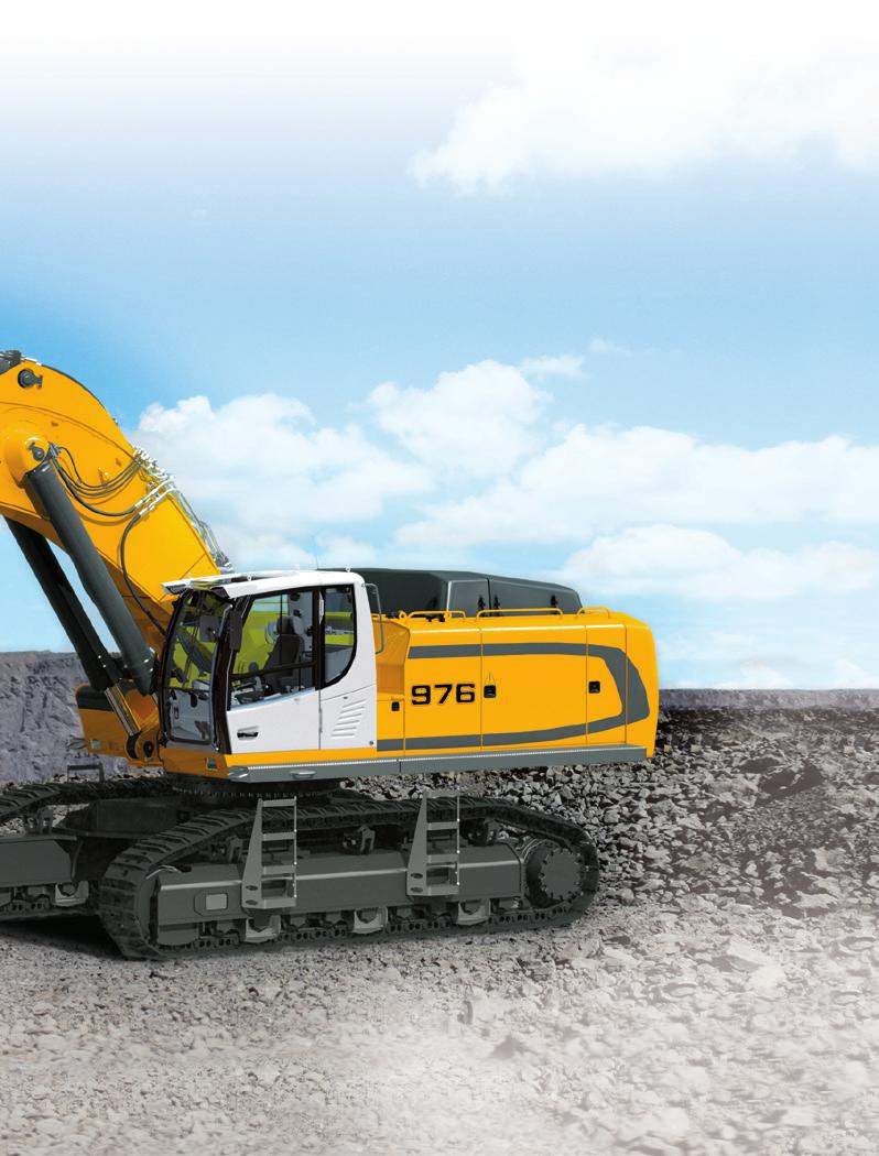 Operator s cab New comfortable and ergonomic design 7 high definition colour touch screen Wider than the cab in the small excavators range Bullet-proof panels at the front and in the roof as standard