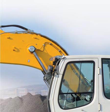Liebherr System Technology Key-components such as engine, hydraulic pumps and motors, swing and travel gear boxes or electronic elements